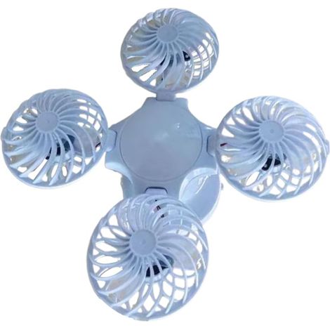 Ventilateur Solaire pour Camping - Lampe Ventilateur Solaire Avec Plafonnier Lumière Plafonnière Pliable Ultra-Silencieuse pour Extérieur, Intérieur et Garage - Accessoire de Camping (1/5)