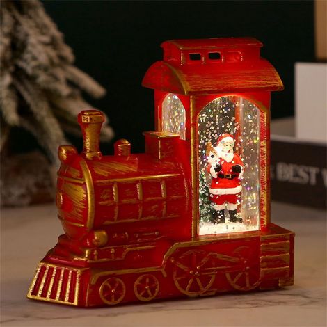 Veilleuse Train De Noël Rempli D Eau - Lampe De Table Festive Avec Musique - Décor Chambre Enfant Sécurisé - 1 Pièce (1/3)