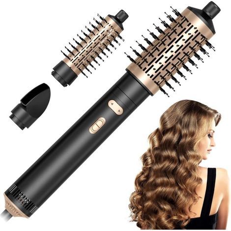 3 en 1 styleur de cheveux ionique avec brosse thermique, 200 millions de sèche-cheveux à ions négatifs, tête amovible 38/50MM, outil chaud pour le volume de racine et les boucles lâches (1/5)