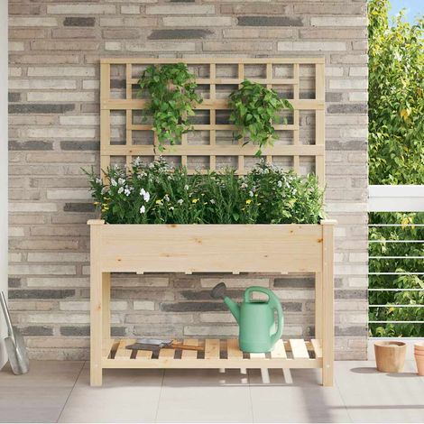 Garten-Pflanzgefäß mit Regal Beige 115 x 60,5 x 153 cm