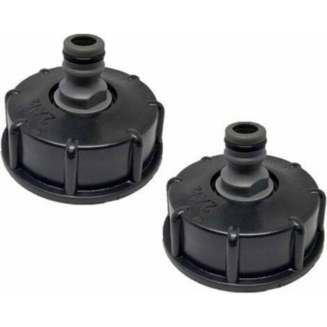 YMYNY 2 Pièces IBC Bouchon de Réservoir,S60x6 IBC Raccord/Bouchon Mamelon,1/2" Diamètre de Sortie,Diamètre D'entrée 60 mm pour Vanne de Tonne IBC - Noir (1/4)