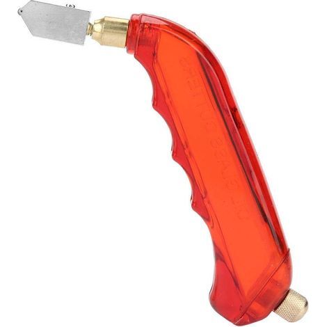 Professionnel Coupeur de Verre Poignée en Plastique Professionnel d'Alimentation en Huile pour Bouteilles en Verre Miroirs Vitres(Red) (1/5)