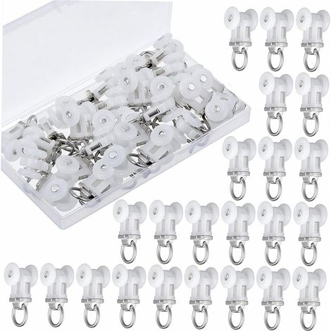 Set of 30 silent curtain/shower curtain track wheels (14mm diameter). (1/5)