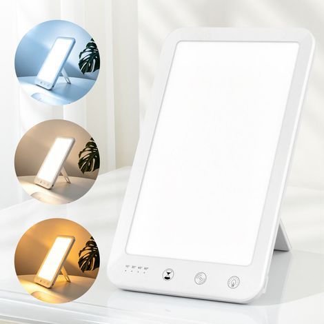 TolleTour Tageslichtlampe LED 10000 Lux für Herbst und Winter, 3 Lichtfarben, 5 Helligkeitsstufen, 4 Timer, Touch, USB-C, verstellbarer Standfuß (1/5)