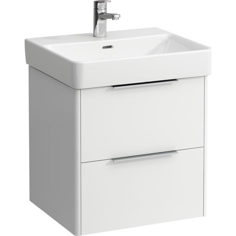 Laufen Base - Meuble-lavabo, 52x52x44 cm, 2 tiroirs, blanc mat H4021721102601 (1/5)