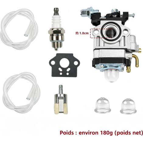 carburateur debroussailleuse-Kit de pièces pour carburateur de débroussailleuses 52 cc, 49 cc et 43 cc(Kit de carburateur en 8 pièces) (1/5)
