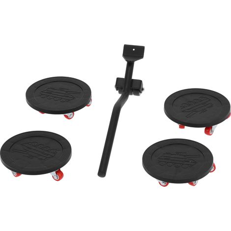 5 Pièces Déplacement Meuble Rouleur Transpalette Manuel Rallonge Levage Charge Lourde Déménagement Outil Kit Atelier Bureau Garage (1/5)