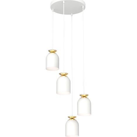 Suspension loft blanche/or 4xE27 15W Target Emibig (1/5)