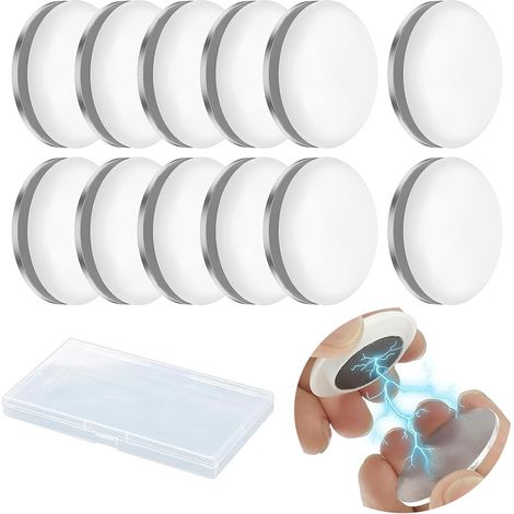 Lot de 10 poids magnétiques pour rideaux de douche et nappes, blancs (1/5)