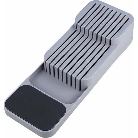 Ce porte-couteaux à double niveau peut contenir plusieurs couteaux. Démontable et antidérapant, il est idéal pour l'organisation de la cuisine et dispose d'une fente de protection pour les couteaux. (1/5)