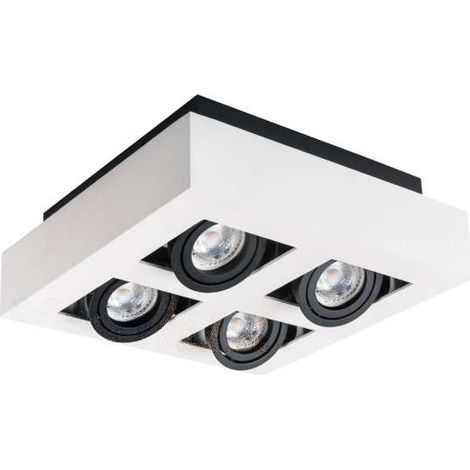 Spot plafond carré Kanlux STOBI 4xGU10 alu blanc/noir (1/5)