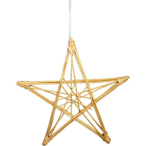 Estrella decoración de mimbre dorada 85x85x5 (1/4)