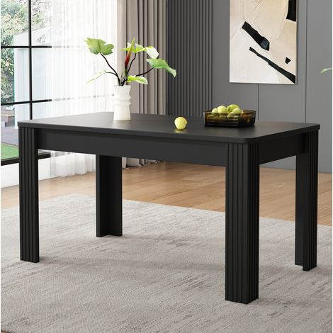 tavolo rettangolare da pranzo nero robusto 130 kg OKMYHOME (1/5)