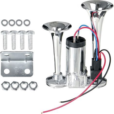 Doppelte 600-dB-Hörner, super leistungsstarkes Hupenset mit Universalkompressor für 12-V-Autos, Motorräder, LKWs, Züge und Boote (1/5)