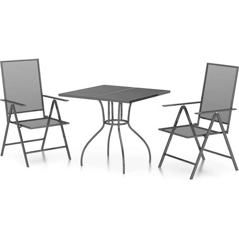 Maison Exclusive - Ensemble à manger de jardin 3 pcs anthracite acier (1/5)