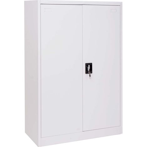 [NEUWERTIG] Aktenschrank HHG-731, Stahlschrank Büroschrank Schrank, 2 Türen abschließbar Metall 140x90x40cm weiß