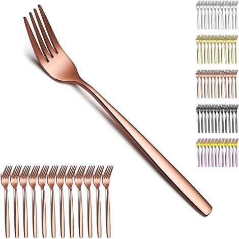Tafelgabeln Roségold Edelstahl Titanverkupferung 12er Set 5. Roségold (1/5)