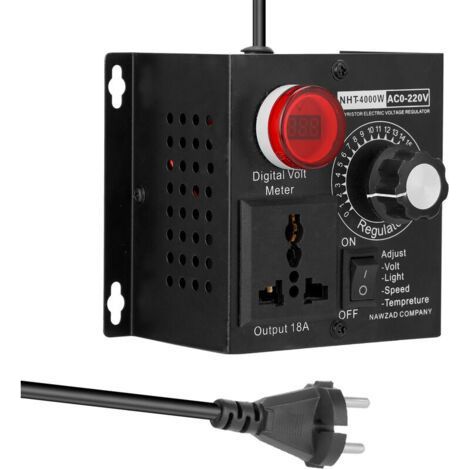Kompaktregler 220 V, 10 A, 4000 W, variable Spannungsregelung, tragbar, Temperaturregelung, Dimmer (1/5)