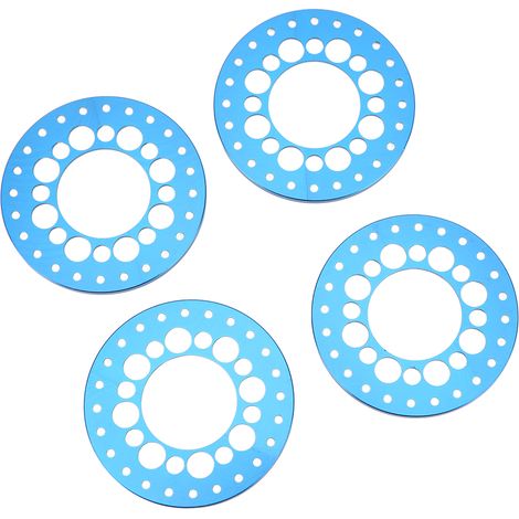 Jantes en alliage d'aluminium CNC 1.9 pouces pour 1/10 RC, 4 pièces, résistance à l'usure, stabilité améliorée, couleur bleu. (1/5)