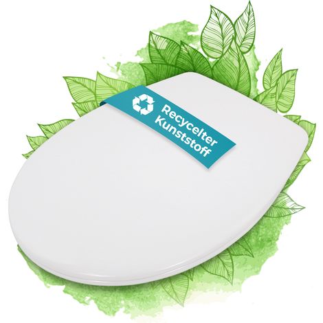 Calmwaters® Nachhaltiger Toilettendeckel, Made in EU, WC-Sitz mit Absenkautomatik, 100% recycelter Kunststoff, abnehmbar, Top-Fix, Rezyklat in Weiß (1/5)