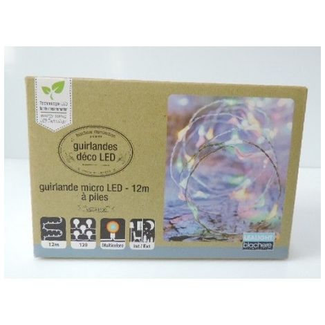 Guirlande 120 Micro LED Multicolore 12 Mètres à Piles (Non incl) BLACHERE MLGA120C (1/2)