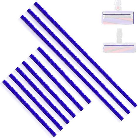 9-teiliges Set weicher Plüschstreifen als Zubehör für Dyson V6, V7, V8, V10, V12, V15, DC58, DC59, DC62, DC72 und DC74 Staubsaugerdüsen, Ersatzteile (1/4)