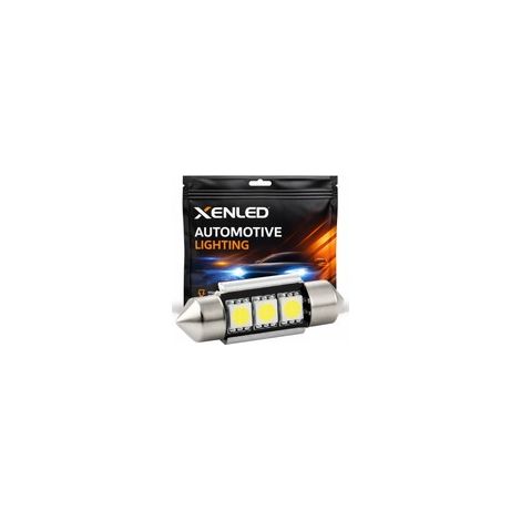 1 x LED Navette FX Racing C5W / C7W - 3 SMD DISSIPATOR CANBUS - Navette 37mm - C5W BLANC (1/5)