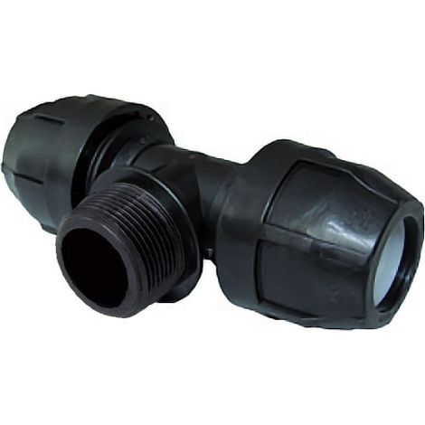Raccordo a Tee filettato maschio 1"1/4 a 90° - diametro 40 mm - Nupi 10KTM40114