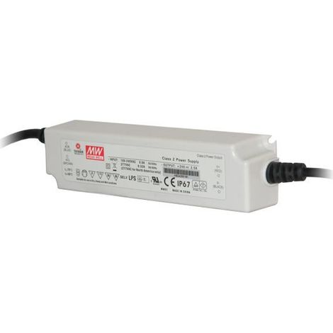 Transformateur LED 24VDC 60W IP67 DIMMABLE 1-10 MeanWell LPF-60D-24
