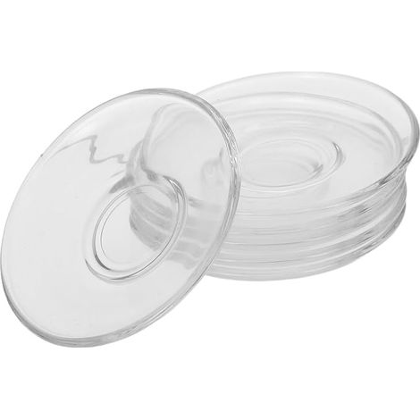 Soucoupe Verre Transparent 9 Cm Sous-Tasses Tasses Thé Café Petites Assiettes Dessert Protection Table (1/5)