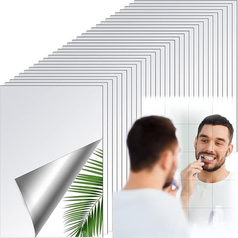 30 Feuilles de Miroir Autocollantes sans Verre, 5,9 x 3,9 Pouces (1/5)