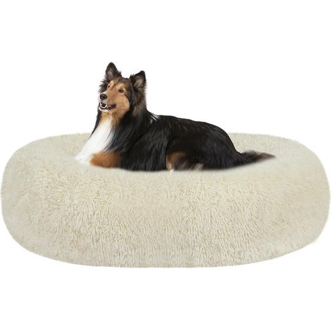 Hundebett orthopädisches rund Hundekissen L 80 x B 80 x H 20 cm Beige (1/5)