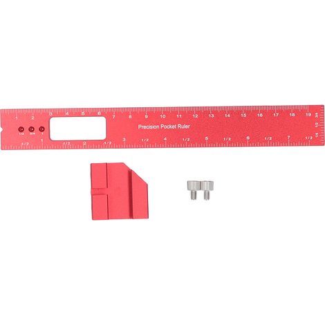 Règle de Précision Réglable de 8 Pouces en Alliage D'aluminium pour le Travail du Bois avec Bloc D'arrêt Coulissant, Poignée de Crayon Sécurisée pour le Bricolage et le Travail (1/5)