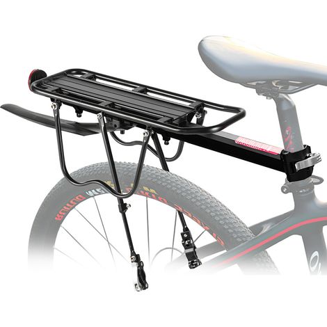 Randaco Portapacchi posteriore universale per bici in alluminio, parafango e riflettore inclusi – Nero