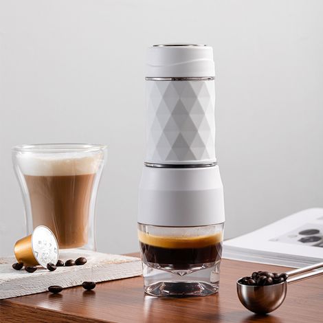 Machine expresso portable 3 en 1, cafetière manuelle voyage extérieur, préparation café espresso pratique maison camping voiture (1/5)