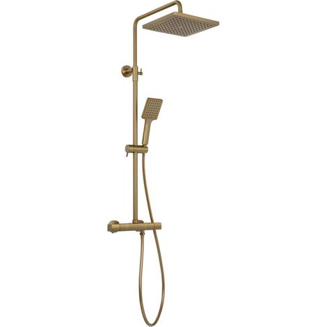 Sapho Dakar - Conjunto de ducha con termostato, 30x30 cm, 3 chorros, dorado SZ139GB (1/5)