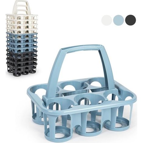 1 Pezzo Cestello Portabottiglie in Plastica 6 Posti Vari Colori (1/2)