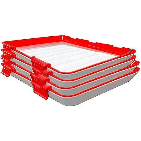 Plateau de conservation alimentaire en plastique - Plateau alimentaire empilable et réutilisable (1/5)
