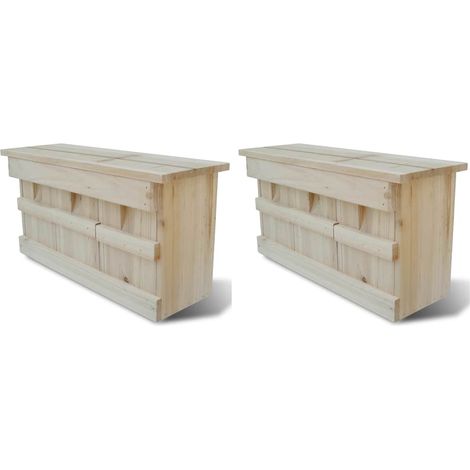 vidaXL Maisons pour moineau 2 pcs Bois 44 x 15,5 x 21,5 cm (1/4)