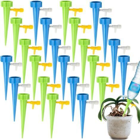 Mini système d'irrigation goutte à goutte pour jardins, intérieur et extérieur - 30 pièces, bleu et vert (aléatoire) (1/4)