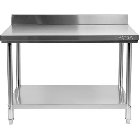 Tavolo pieghevole con ripiano. 120×70×h85+10cm