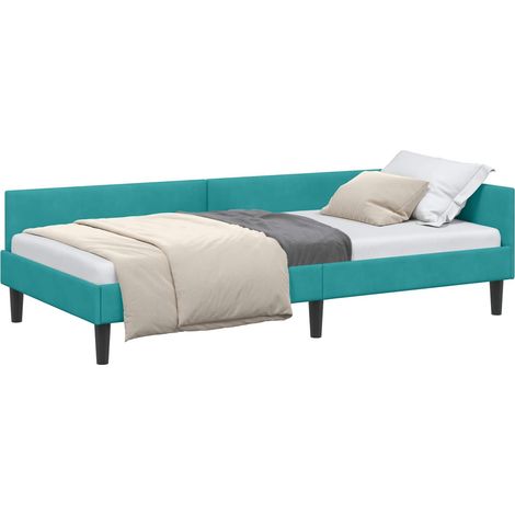 Maison Exclusive - Cornice del letto ad angolo Turchese 80 cm x 200 cm Velluto