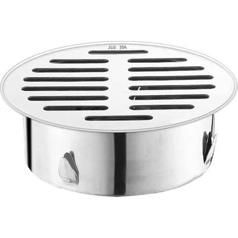 Siphon de sol en acier inoxydable, siphon de sol anti-obstruction pour balcon, filtre de sol amovible en acier (160 mm d'ouverture plate) (1/5)