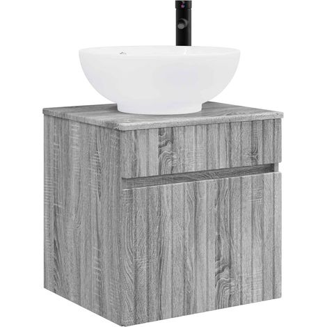 Wall-mounted Sink Vanity Grey Sonoma 49 x 44.5 x 66.5 cm vidaXL