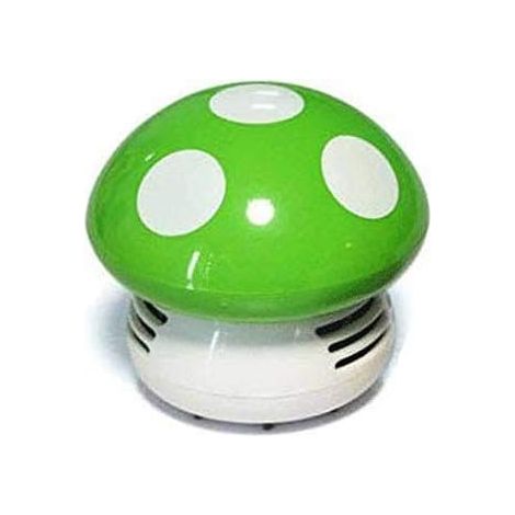 Aspirateur de table miniature mignon en forme de champignon, nouvel aspirateur de bureau portable d'angle, mini aspirateur balai à poussière mignon ( (1/5)