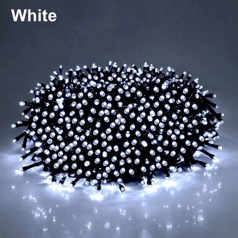 Guirlande lumineuse LED (lumière blanche, 50 m, 500 LED), couronne lumineuse LED extérieure, 220 V vers 24 V CC (lumière blanche, 50 m, 500 LED). (1/5)