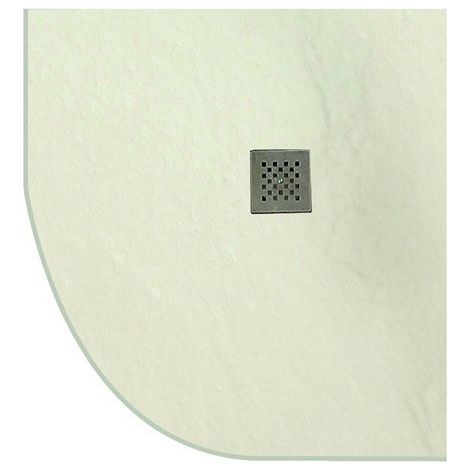 Piatto doccia 80x80 semicircolare effetto pietra crema kamalu