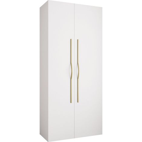 Armario Hartford 562, Blanco, 246x110x52cm, Puertas de armario: Con bisagras, Número de estantes: 6
