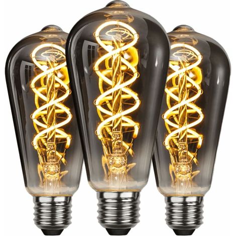 Ampoule LED E27 Vintage, Économie d'énergie, de Style Industriel, Ampoule E27 Lampe Décorative Rétro Antique, 4W pour Chambre Restaurant Café Bar Bistro, Filament Jaune, 3 Pièces