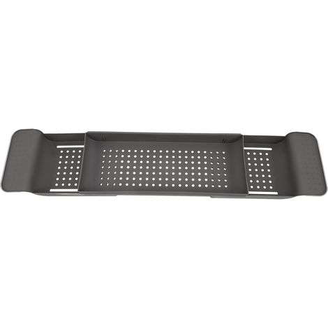 Plateau Extensible Gris, Étagère de Rangement Réglable pour Salle de Bain, Support Multifonction pour Serviettes, Gel et Accessoires, Accessoire Pratique pour Bain Cuisine'-'- (1/5)